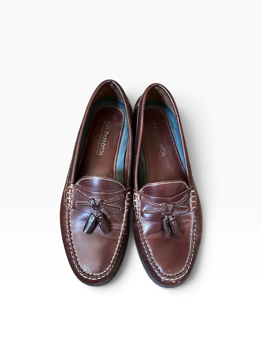 Vtg G.H. Bass & Co. Weejuns Roosevelt Men Brown Leather Tassel Shoes Loafer 8.5M